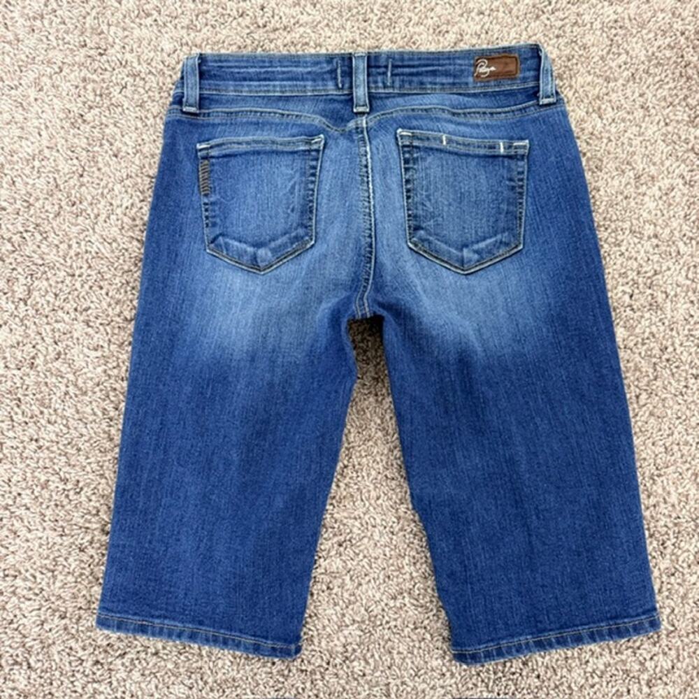 Paige Canyon Short Blue Jeans Bermuda Wash Out Classic Women's 26 - Picture 2 of 13